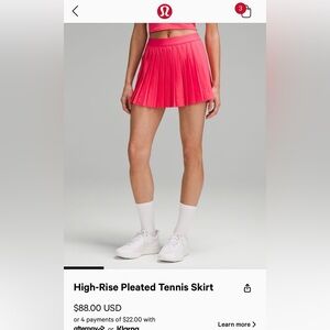 NWT High-Rise Pleated Tennis Skirt